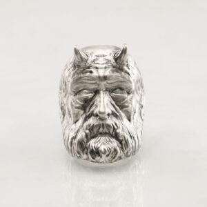 Satan Sterling Silver Ring Front